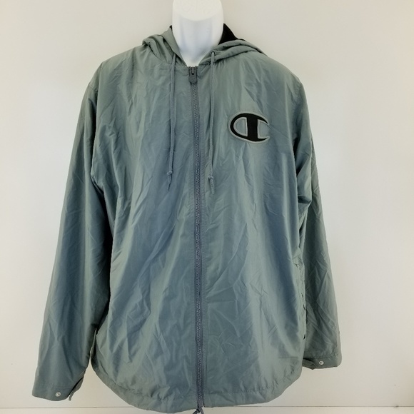 Champion C Logo Sherpa Lined Coaches Jacket Gray - Picture 2 of 6